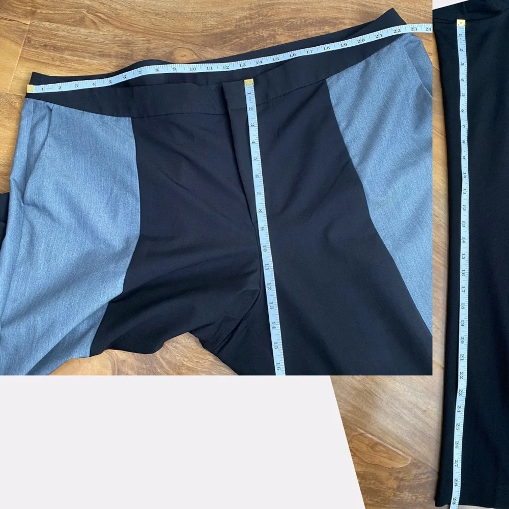 Eloquii Two Tone Colorblock Black Gray Ankle Pants Career Tapered Plus Size 22 - Picture 7 of 7